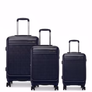 Calvin Klein In Stereo Hardside Luggage set of 3 on Wheels for Unisex | Ultra Lightweight ABS with 4 Spinner Wheels | Color Midnight Navy